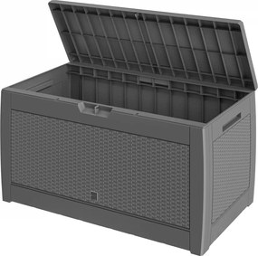 Ladă de depozitare pentru grădină Rato 310 l - aspect rattan, impermeabilă Maro
