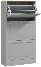 HOMCOM Dulap pentru pantofi 18 perechi, dulap cu 3 sertare abatabile, polițe reglabile, 60x23,5x115cm, gri | Aosom Romania