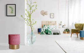 Puf/ Taburet tapitat Nano roz ignifug
