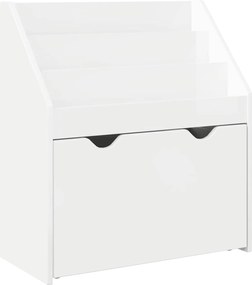 vidaXL Raft pentru copii Alb lucios 60 x 29,5 x 69 cm Lemn compozit