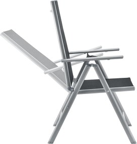 Mobilier de grãdinã "Milano" 9 piese, cu masã si scaune, gri argintiu