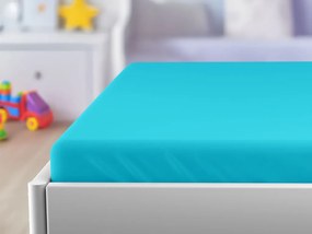Cearsaf jersey pentru patut copii EXCLUSIVE 70x140 cm azurove