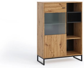 Vitrina Oliver WIT90 (Stejar artisan + Negru mat). 1051802