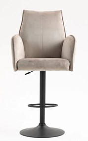 HR280W Scaun Latte din Catifea cu Bază Neagră
