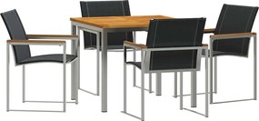 vidaXL Set de masă pentru grădină 5 pcs Maro Lemn Solid de Acacia