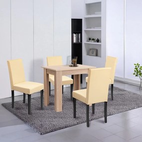 Set de masă Leon 4+1 stejar Sonoma-bej