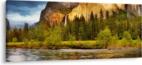 Tablou - Stânci lăngă lac (120x50 cm)