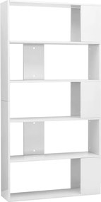 vidaXL Bibliotecă/Separator cameră, alb extralucios, 80x24x159 cm, PAL