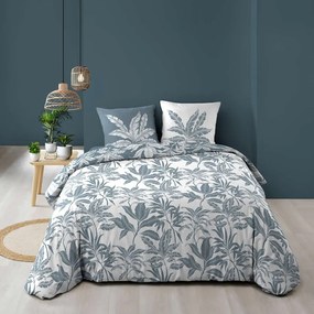 Lenjerie de pat albă-albastră din bumbac pentru pat dublu, extinsă 240x220 cm Hera – douceur d'intérieur