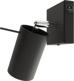 Spot negru din metal ø 6 cm Etna – Sollux