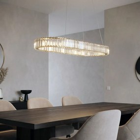 Lustra LED ovala cu telecomanda SPARK aurie 120 CCT DIMM