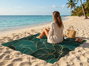 Prosop de plaja XXL cu uscare rapida VERDARA verde 150 x 210 cm, 100% microfibra