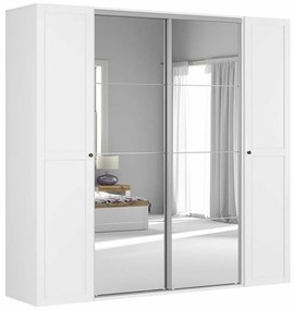 Dulap de haine Flex 115 (alb + gri) (cu oglindă). 1098230