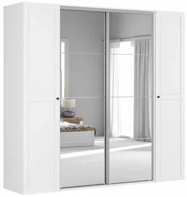 Dulap de haine Flex 115 (alb + gri) (cu oglindă). Promo -31%. 1098230