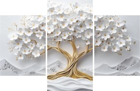 Tablou – Arborele vieții 3D plin de flori (90x60 cm)