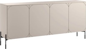 Comodă Sonatia 200 cm cu patru uși - casmir cu picioare negre