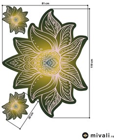Autocolante de perete - Mandala de lotus verde