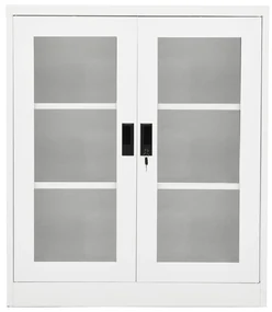 335934 vidaXL Dulap de birou, alb, 90x40x105 cm, oțel