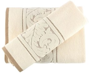 Set 2 prosoape din bumbac Foutastic, crem