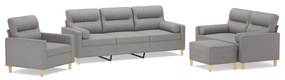 3153753 vidaXL Set canapea perne/perne decorative, 4 piese, gri deschis textil