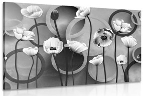 Tablou maci pe un fundal abstract în design alb-negru