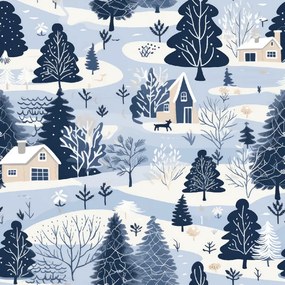 Lenjerie de pat din flanel SNOWY VALLEY albastru Dimensiune lenjerie de pat: 70 x 90 cm | 140 x 200 cm