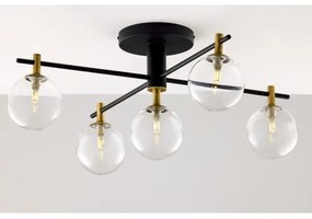 Lustră aplicată Jupiter 2035 FIGARO 5xG9/10W/230V negru/auriu/bej/transparent