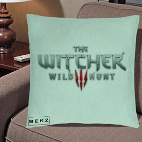 Perna Personalizata The Witcher 3 Wild Hunt, 40x40 cm, Verde Menta, Husa Detasabila, Perna Inclusa, BEKZ®