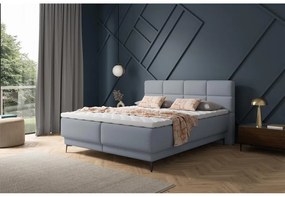 Pat matrimonial 140 cm Riviera 140 (cu somieră și saltea) (cu sp. depozitare) (grafit + negru). 1099648