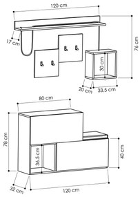 Set mobilier pentru hol Huan (antracit + stejar). 1067304