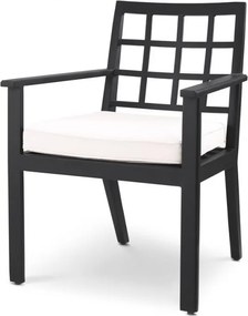 Scaun de interior/ exterior elegant design LUX Cap-Ferrat, negru 115024 HZ