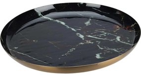 Farfurie decorativa, marmura neagra, 28 cm