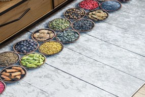 ANDRE 33200 covor lavabil Condimente, bucatarie, anti-alunecare - argint / bej