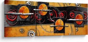 Tablou abstacției - Panete (cu ceas) (90x30 cm)