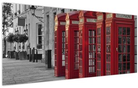 Tablou - Cutii telefonice din Londra (120x50 cm)