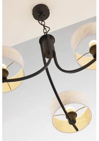 Jupiter 2103 - Lustru cu lanț ARTHUR 3xE27/15W/230V alb/negru/decor marmorat