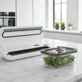 Aparat de vidat alimente AENO AVS0004W, 70 kPa, 4 moduri, Latime maxima a pungii de 30 cm, Functie automata, Buton Stop, LED, Alb