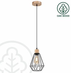 Lustră pe cablu Brilagi WOODY BASKET 1xE27/60W/230V stejar