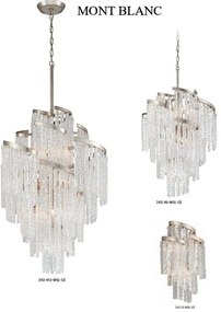 Candelabru LUX design elegant, realizat din sticla venetiana lucrata manual MONT BLANC cu 9 surse de lumina