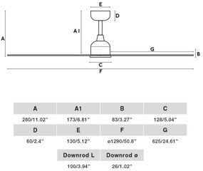 Ventilator de tavan FARO 34301 PALMA maro d. 129 cm IP44 + telecomandă