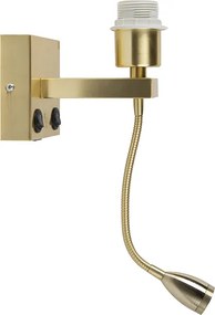 Aplică Art Deco aurie cu USB și braț flexibil - Brescia Combi