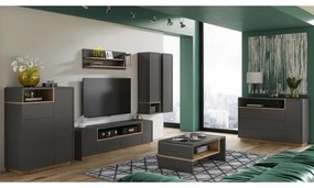 Comodă de televizor FRED antracit/stejar artizan