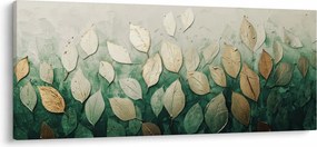 Tablou - Frunze verzi-aurii (120x50 cm)