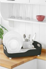 Suport vase AKL-060A, gri antracit/alb, plastic, 27x43x12 cm