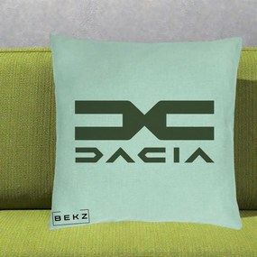 Perna Personalizata cu emblema Dacia, 40x40 cm, Verde Menta, Husa Detasabila, Perna Inclusa, BEKZ®