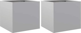 vidaXL Jardiniere, 2 buc., argintiu, 32x30x29 cm, oțel galvanizat