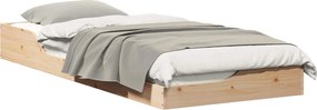 vidaXL Cadru de pat Maro 90 x 220 cm Lemn de pin masiv