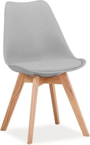 Scaun confortabil cu picioare din lemn, Kris stejar/ gri deschis KRISDJSZ SM