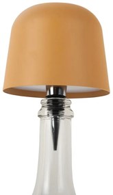 Veioză galben ocru LED sticlă cu abajur din metal (înălțime 13 cm) Cone Hat LED – Leitmotiv