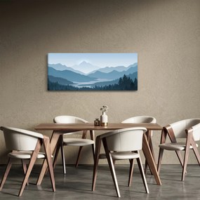 Tablou - Munții cu privirea graficeanului (120x50 cm)
